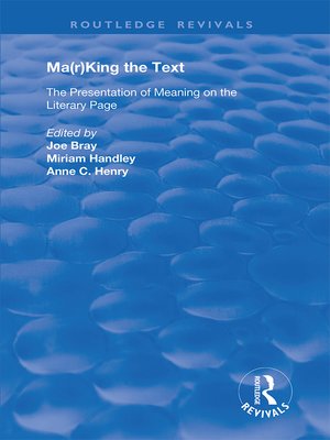 cover image of Ma(r)king the Text